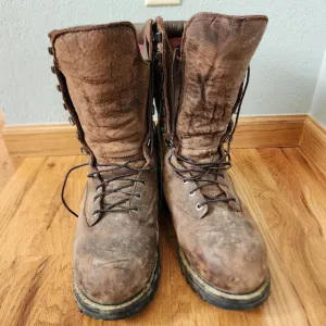 Cabela's Outfitter Series Gore-Tex Leather Hunting Boots Rubber Sole Sz 10.5D