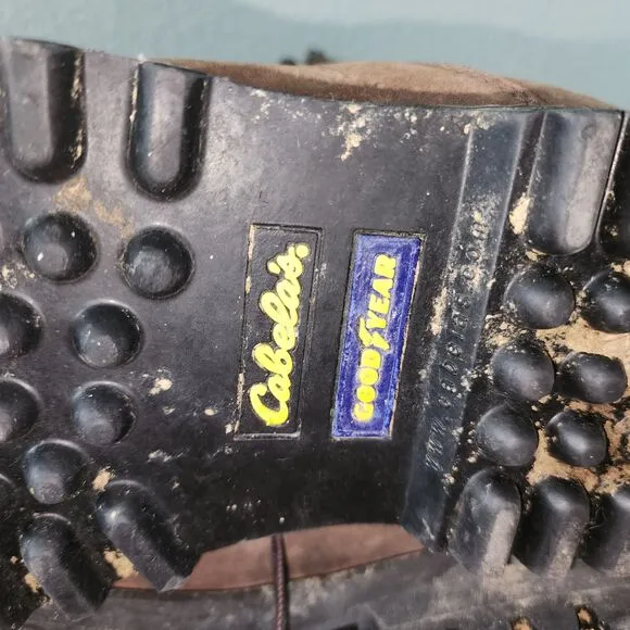 Cabela's Outfitter Series Gore-Tex Leather Hunting Boots Rubber Sole Sz 10.5D