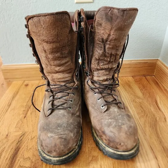 Cabela's Outfitter Series Gore-Tex Leather Hunting Boots Rubber Sole Sz 10.5D