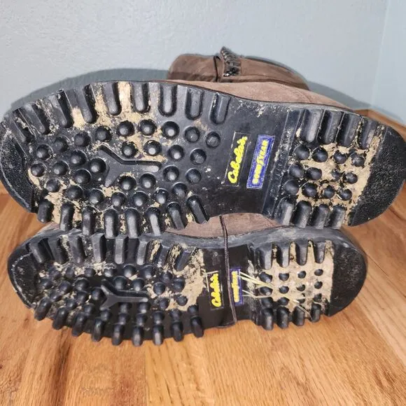 Cabela's Outfitter Series Gore-Tex Leather Hunting Boots Rubber Sole Sz 10.5D