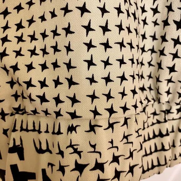 CAbi Black &amp; Cream Coupe Short Sleeve Sexy Bomber Jacket Year-round Large EUC