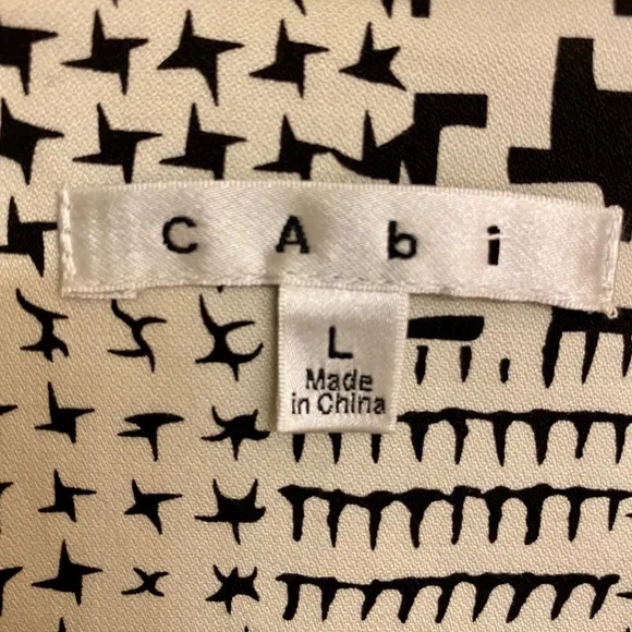 CAbi Black &amp; Cream Coupe Short Sleeve Sexy Bomber Jacket Year-round Large EUC