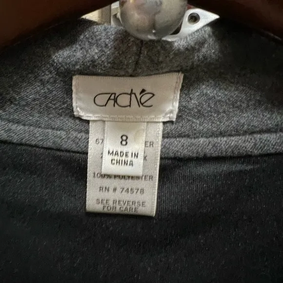 Cache Sheath Dress Gray Angled Waist Detail Women’s Size 8
