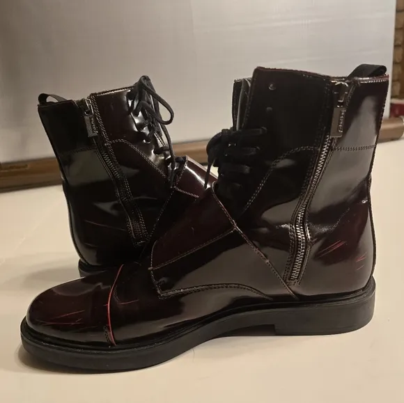 CALVIN KLEIN DAVIS MONK STRAP MEN'S BURGUNDY/RED LEATHER DRESS BOOTS SIZE 11