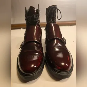 CALVIN KLEIN DAVIS MONK STRAP MEN'S BURGUNDY/RED LEATHER DRESS BOOTS SIZE 11