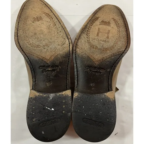 Calzoleria Harris ITALY Light Brown Leather Cap‎ Toe Oxford Shoes Size 6 ( US 8)