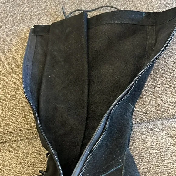 Cami Black Stiletto Suede Bohemian leather boots, Size 7.5 NWOT
