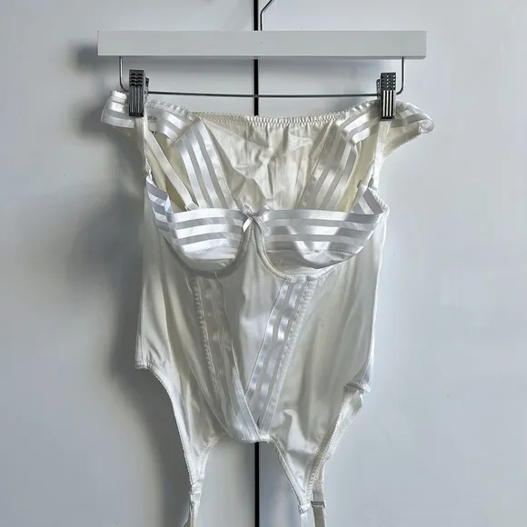 CANDITI Vintage Guêpière Merry Widow Honeymoon Bustier Garters Italy B36/4 Set