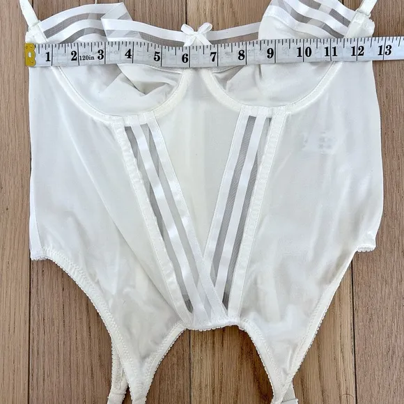 CANDITI Vintage Guêpière Merry Widow Honeymoon Bustier Garters Italy B36/4 Set