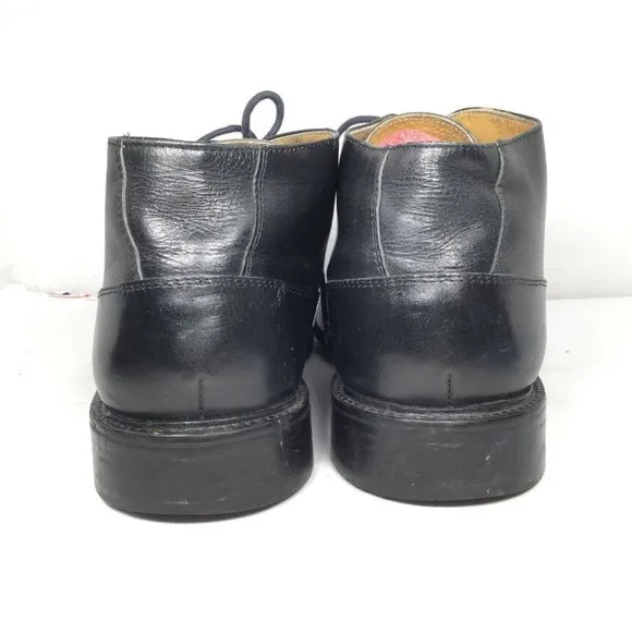 Capodarte Men's Leather Square Toe Dress Boots Black Size 8