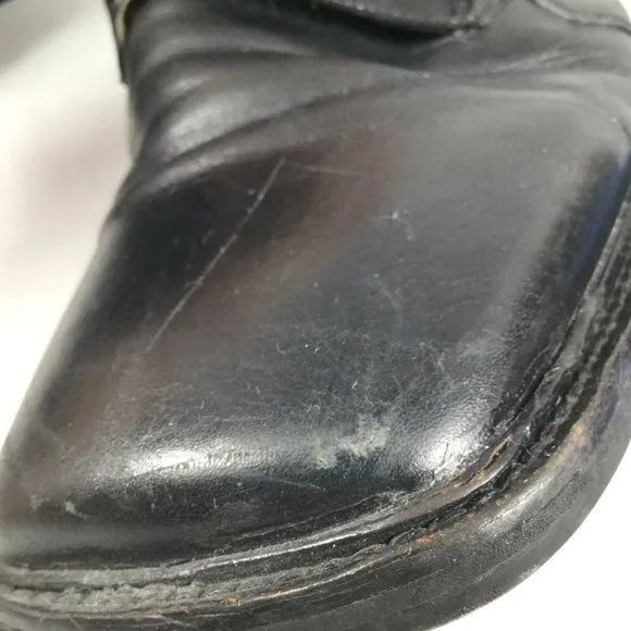 Capodarte Men's Leather Square Toe Dress Boots Black Size 8