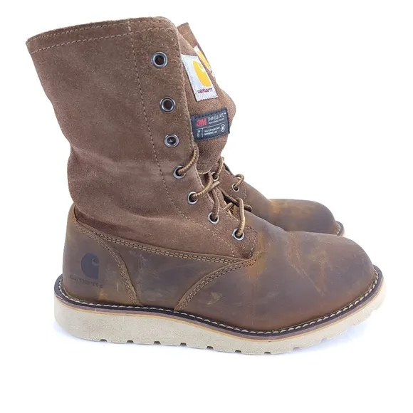 Carhartt Women's 8-Inch Waterproof Insulated Fold Down Boots FW8069-W Size 7m