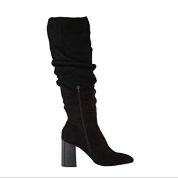 CARLOS SANTANA Khandi Black Faux Suede Tall Slouch Boots Size 10