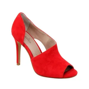 CHARLES BY CHARLES DAVID Womens Red Raile Stiletto Slip On Leather Sandals 7 M