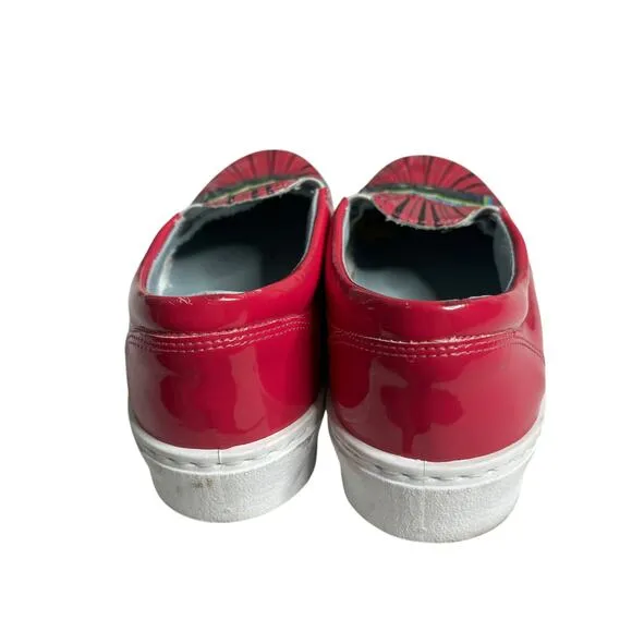Chiara Ferragni Vroom Patent Leather Slip On Sneakers Pink Size 7