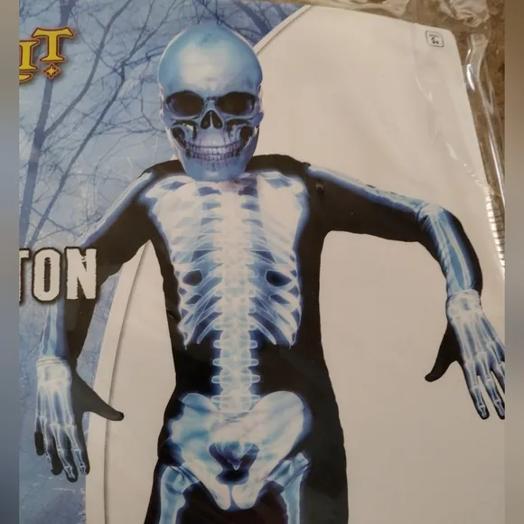 Child's Large 12-14 Spirit Halloween Light up Skeleton Costume