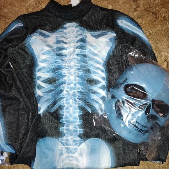 Child's Large 12-14 Spirit Halloween Light up Skeleton Costume