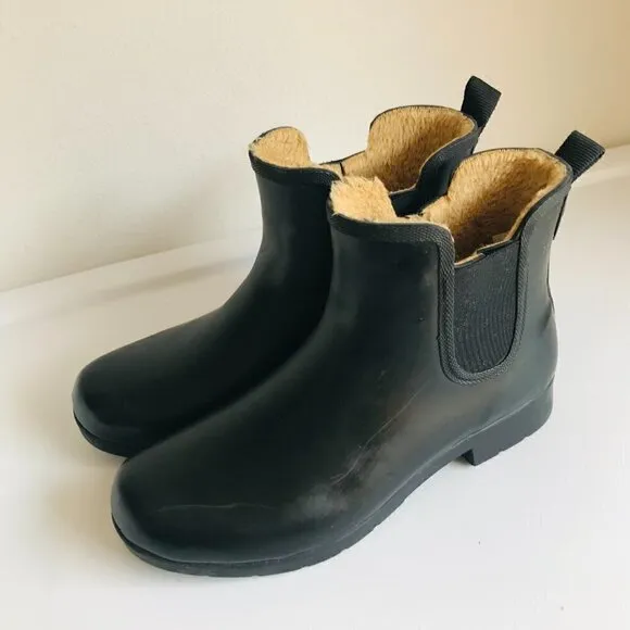 Chooka Black Chelsea Waterproof Rubber Rain Boots Size 10