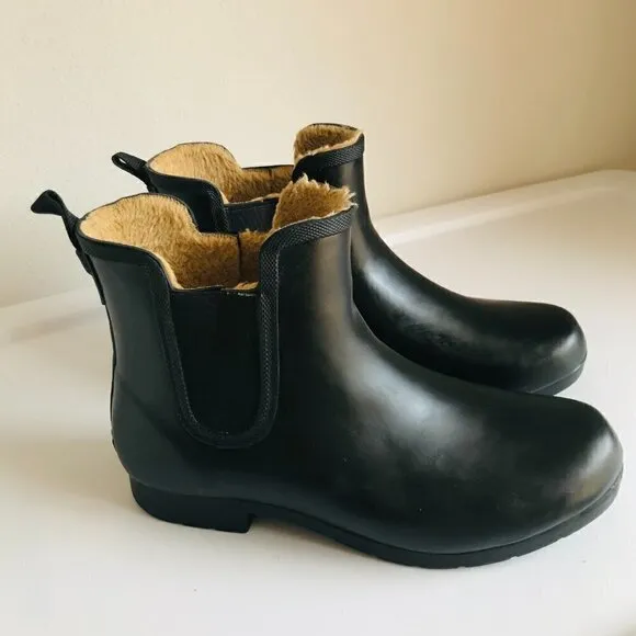 Chooka Black Chelsea Waterproof Rubber Rain Boots Size 10