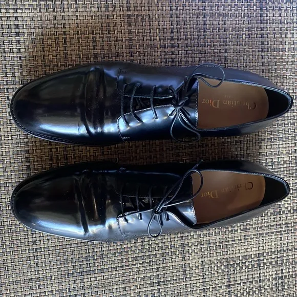 Christian Dior Black Leather Lace-up Derby Shoes