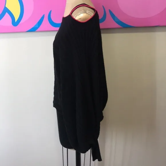 Circle 7 Black Knit Dolman Sleeve Tunic Sweater