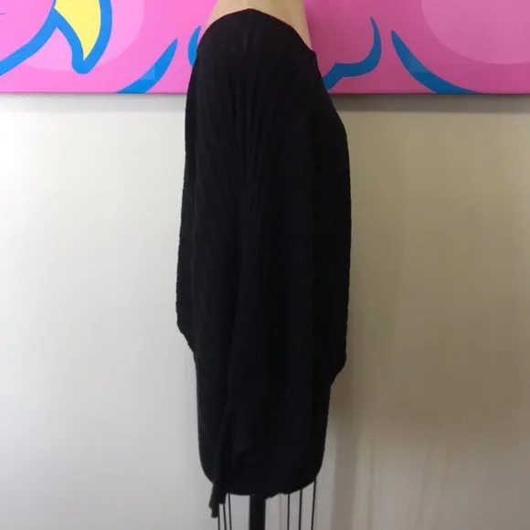 Circle 7 Black Knit Dolman Sleeve Tunic Sweater
