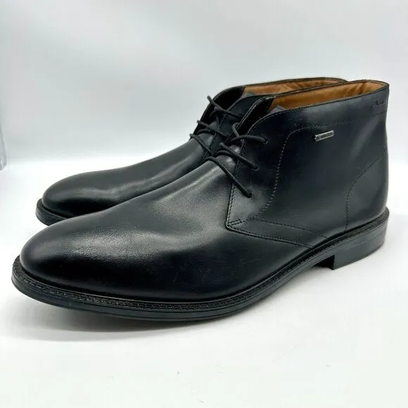 Clarks Atticus Black Leather Chilver Hi Gore-Tex GTX Chukkas Boots Men's Size 11