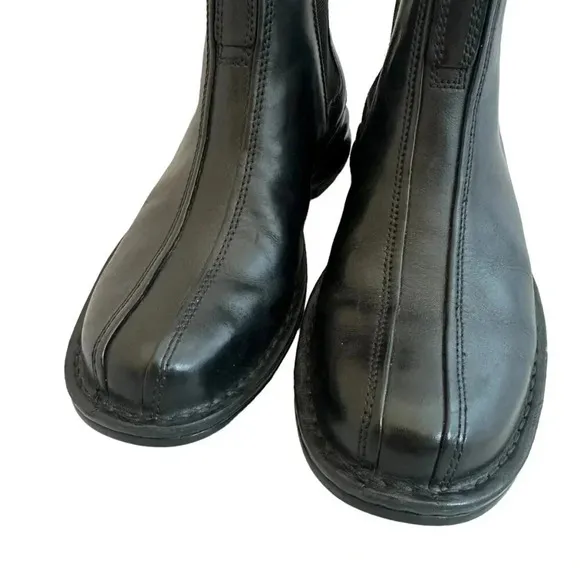 Clarks Black Leather Slip On Ankle Boots Chukka Pull-On Casual Dress Size 9 Mens