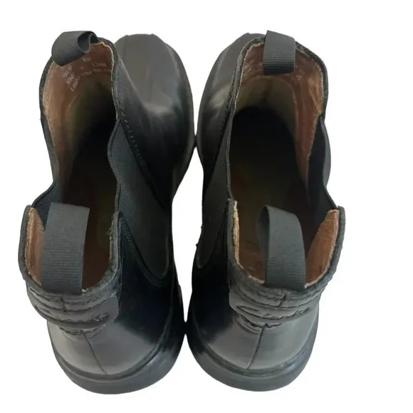 Clarks Black Leather Slip On Ankle Boots Chukka Pull-On Casual Dress Size 9 Mens