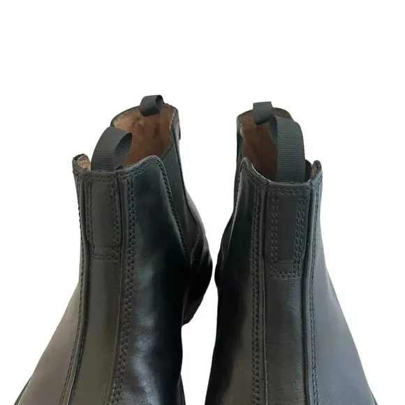 Clarks Black Leather Slip On Ankle Boots Chukka Pull-On Casual Dress Size 9 Mens