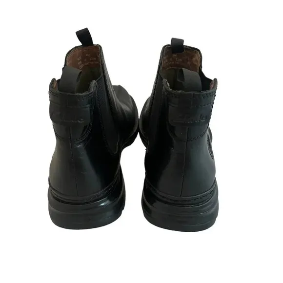 Clarks Black Leather Slip On Ankle Boots Chukka Pull-On Casual Dress Size 9 Mens