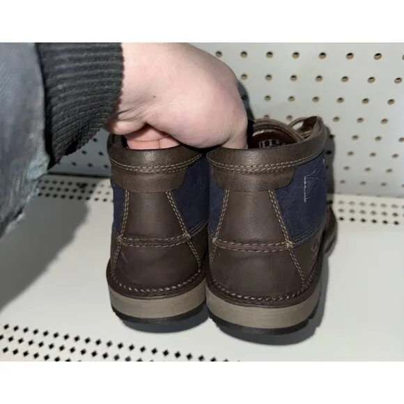 Clarks Maplewalk Moc Mens Leather WP Lace Up Casual Chukka Boots Size 9 Brown