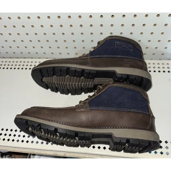 Clarks Maplewalk Moc Mens Leather WP Lace Up Casual Chukka Boots Size 9 Brown