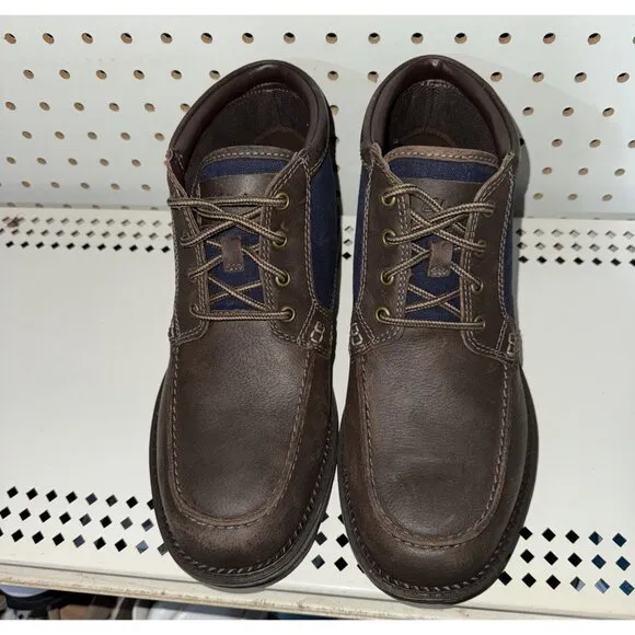 Clarks Maplewalk Moc Mens Leather WP Lace Up Casual Chukka Boots Size 9 Brown
