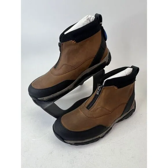 Clarks Mens Grove Zip II Brown‎ Leather Casual Trail Hiking Boots Shoes Size 8