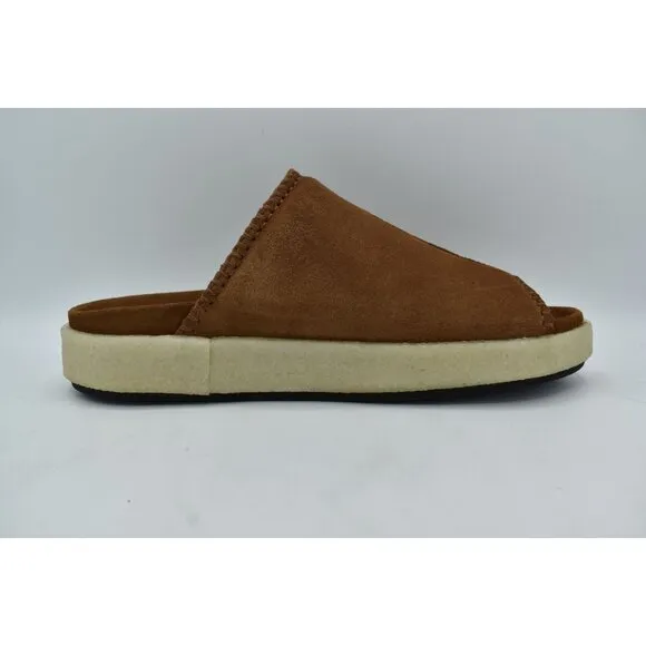Clarks Mens Size 10.5 Overleigh Cola Suede Slip On Slide Sandals