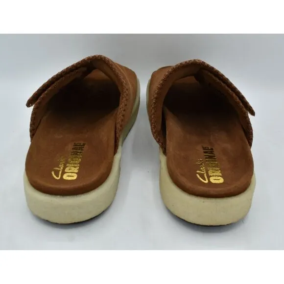 Clarks Mens Size 11.5 Overleigh Cola Suede Slip On Slide Sandals