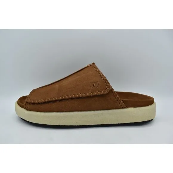 Clarks Mens Size 11.5 Overleigh Cola Suede Slip On Slide Sandals