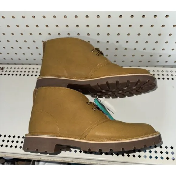 Clarks Overdale Mid Mens Leather Lace Up Casual Chukka Boots Size 8.5 M Tan