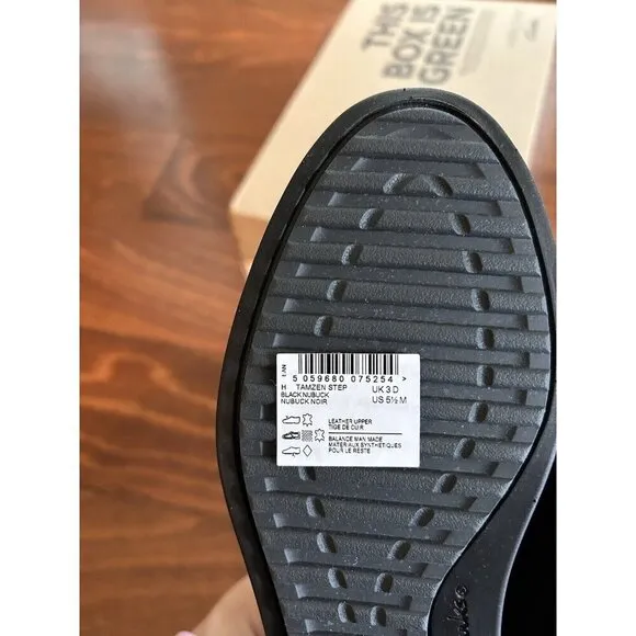 Clarks Womens Tamzen Step Black Leather Casual Comfort Slip-On Shoes 5.5 M NEW