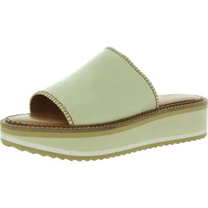 Clergerie Paris Womens Ivory Leather Open Toe Slip On Mule Sandals New