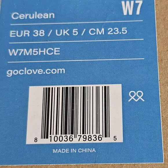 clove shoes size 7 uk 5 eu 38 cerulean light blue