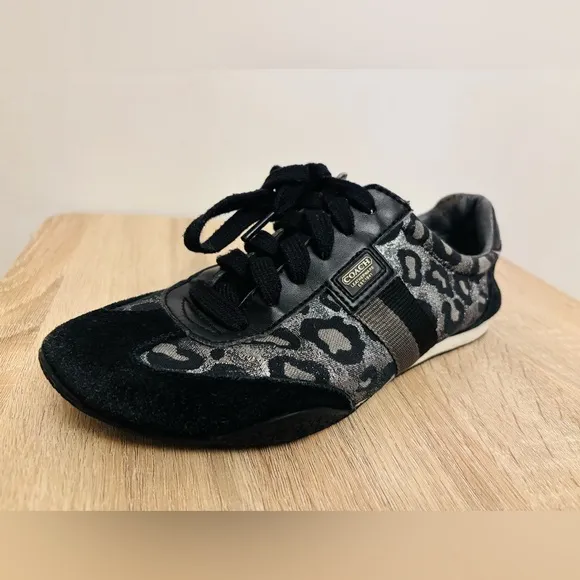 Coach Black Leopard Print Shoes