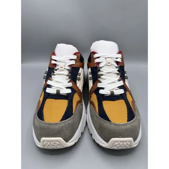 COACH Men's C301 Suede And Leather Sneakers, Green/Buttercup, Size 8.5 D