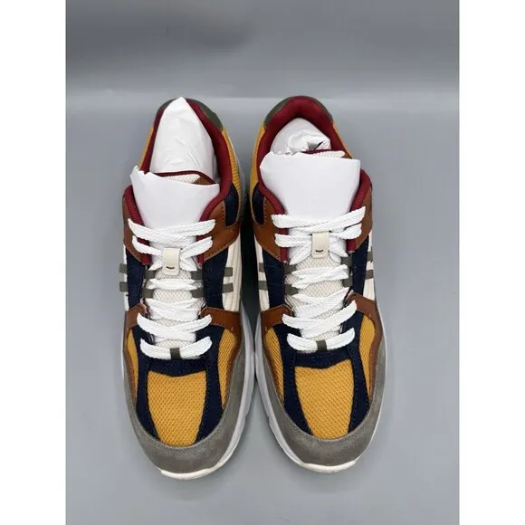 COACH Men's C301 Suede And Leather Sneakers, Green/Buttercup, Size 8.5 D