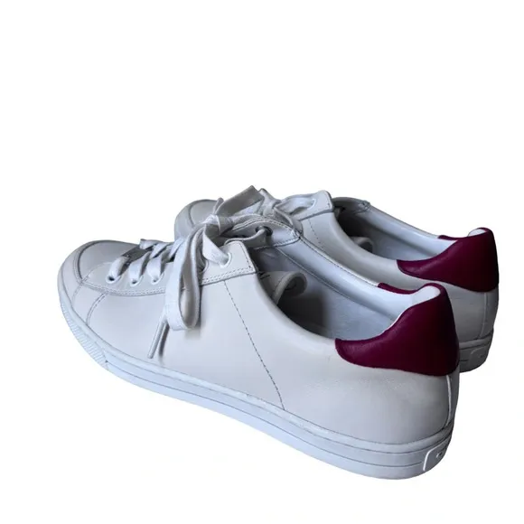 Coach Porter White and Red Low-top Lace-up Sneaker Size 9.5 EUR 40