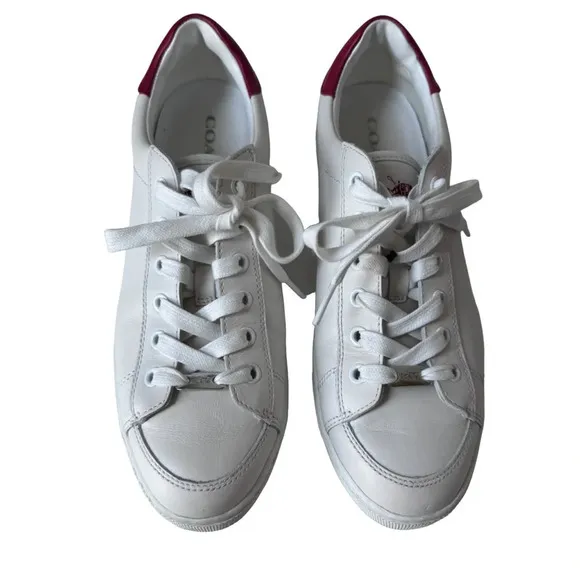 Coach Porter White and Red Low-top Lace-up Sneaker Size 9.5 EUR 40