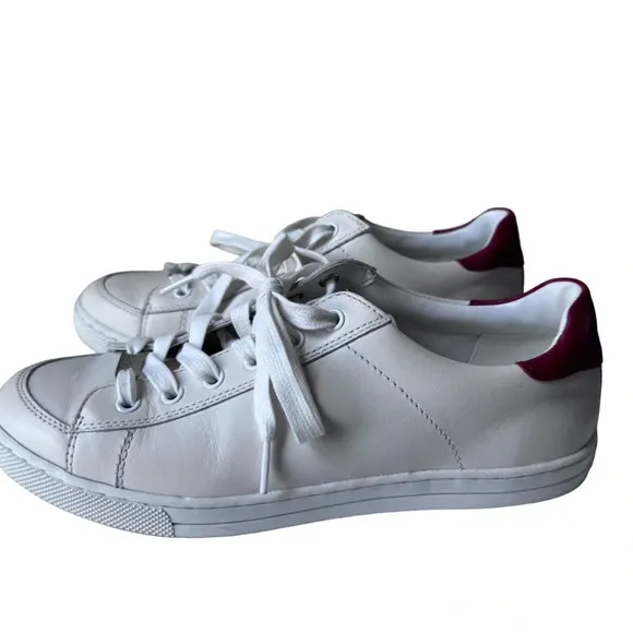 Coach Porter White and Red Low-top Lace-up Sneaker Size 9.5 EUR 40