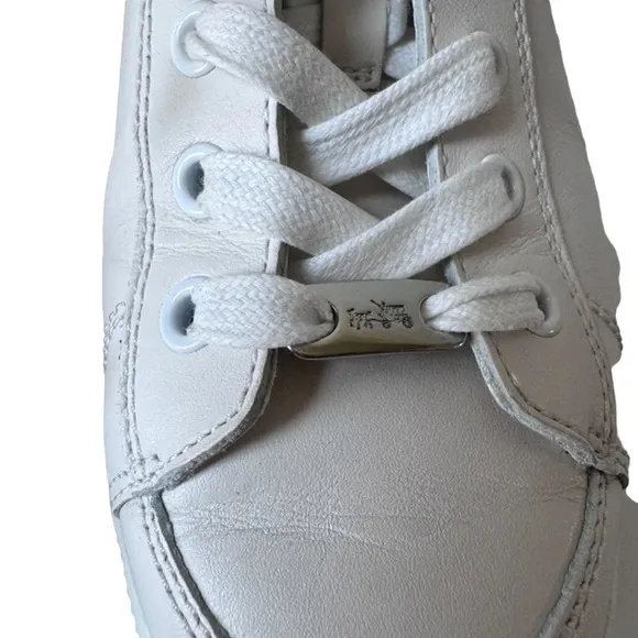 Coach Porter White and Red Low-top Lace-up Sneaker Size 9.5 EUR 40