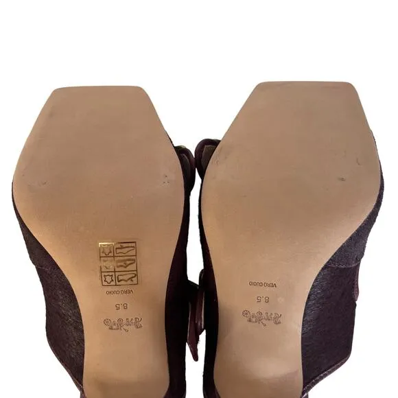 Coach The Kyle Calf Hair Leather Heeled Sandals Women Size 8.5
